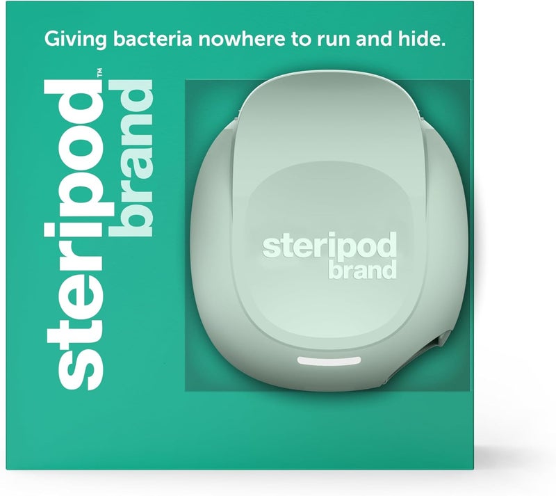 Steripod Brand Portable UV Toothbrush Sanitizer Clip, Reduces Harmful Microorganisms, Rechargeable, Sage, 1 Count - Image 3